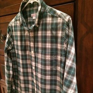 Green-Plaid Flannel-like Long-Sleeve Shirt; Men’s Small; Like New $8